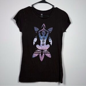 Adidas Women's Black Graphic Baby Tee